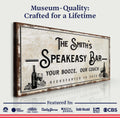 Speakeasy Your Booze Our Couch Bar Sign by Tailored Canvases