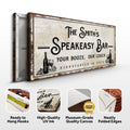 Speakeasy Your Booze Our Couch Bar Sign by Tailored Canvases
