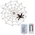 Spider Web Light with Hairy Spider 70LED Battery Powered Remote Control 8 Lighting Modes by DailySale