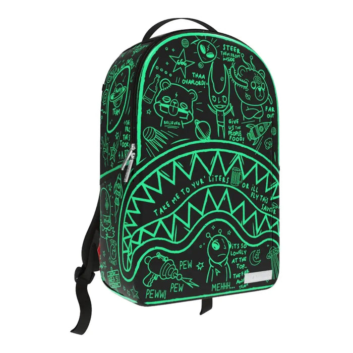 Sprayground Glow In Dark Intergalactic Doodles DLXS Backpack B5416 by I-Max Fashions