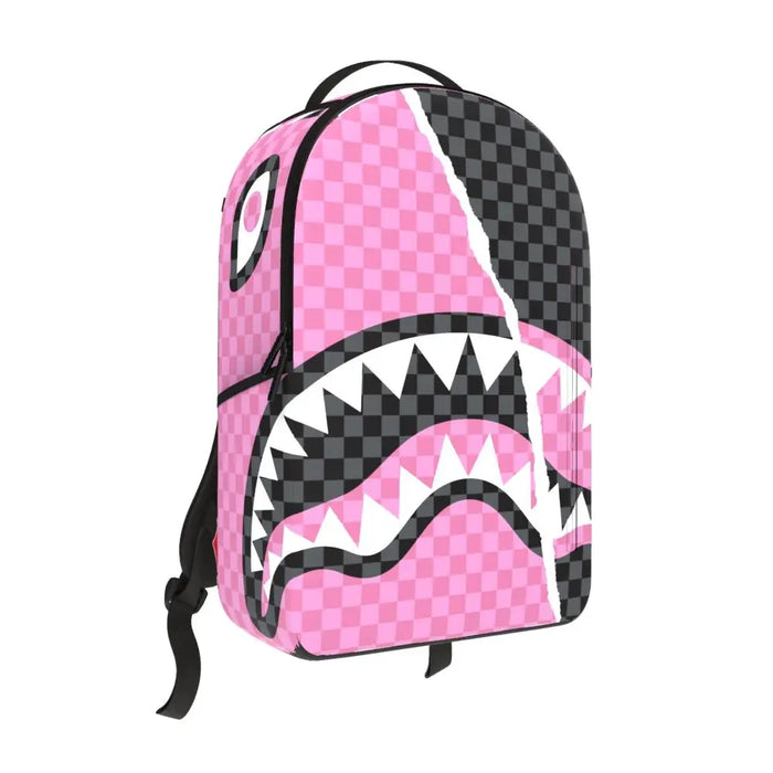 Sprayground Pink And Black Tear Sip Backpack B7692 by I-Max Fashions
