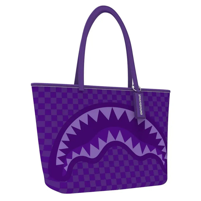 Sprayground Purple Shark Sharks in Paris Tote T7917 by I-Max Fashions