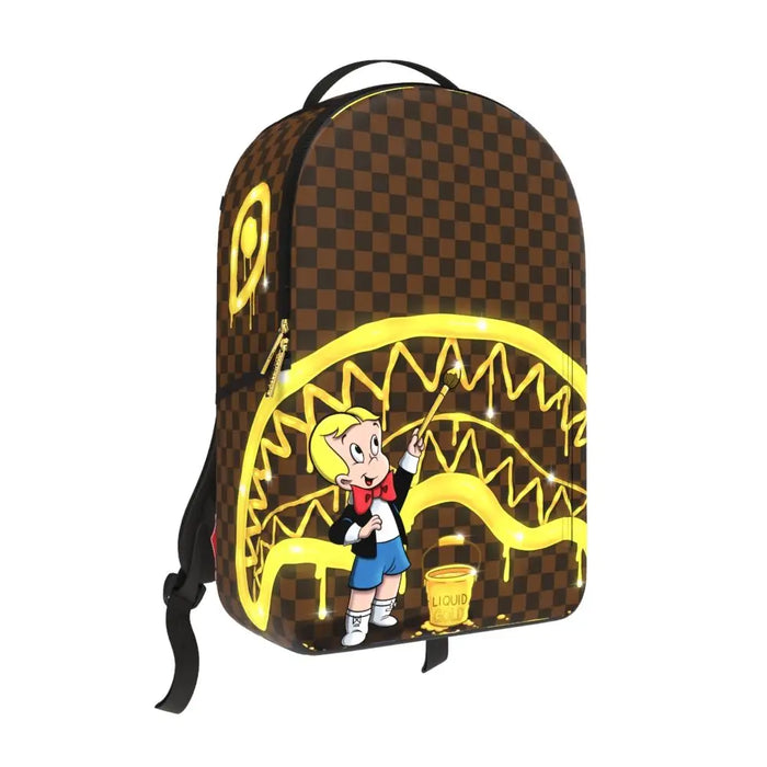 Sprayground Richie Rich Gold Sharkmouth DLXSV Backpack B7257 by I-Max Fashions
