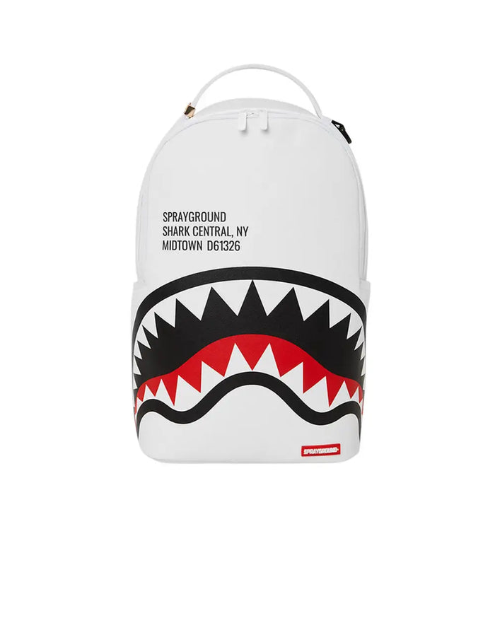 Sprayground Shark Central 2.0 White Backpack B5489 by I-Max Fashions