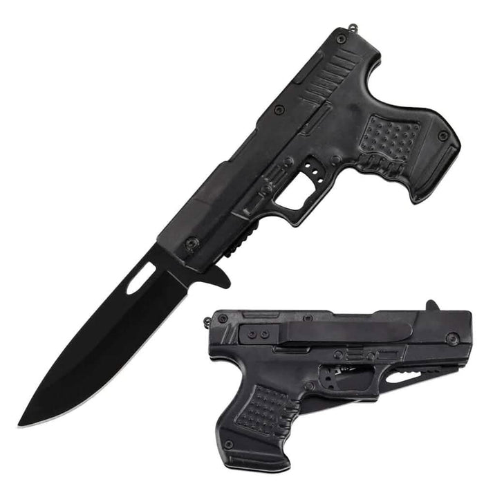 Spring Assisted Gun Knife by DailySale