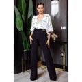Square Print Woven Top Detailed Fashion Jumpsuit by DailySale