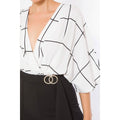 Square Print Woven Top Detailed Fashion Jumpsuit by DailySale