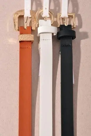 Square Western Skinny Belt by Boutique 23