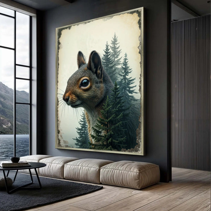 Squirrel Double Exposure Wall Art by Tailored Canvases
