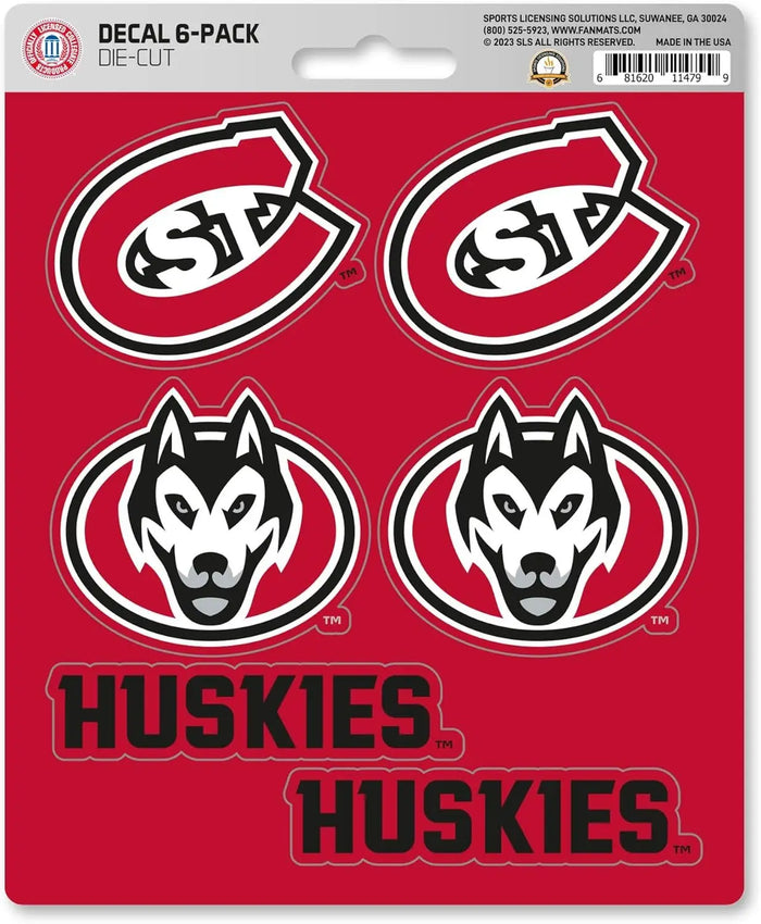 St Cloud State University Huskies 6-Piece Decal Sticker Set, 5x6 Inch Sheet, Gift for football fans for any hard surfaces around home, automotive, personal items by Fielders Choice