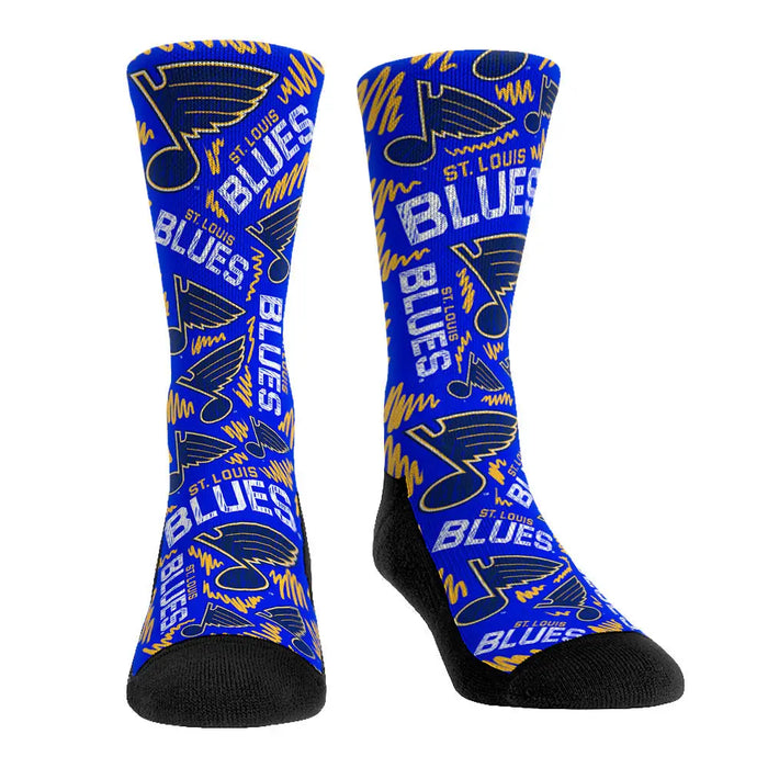 St. Louis Blues - Logo Sketch by Rock 'Em Socks