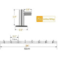 Stainless Steel 24" Wall Mounted Rack with 8 Hooks - Silver by DailySale