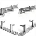 Stainless Steel 24" Wall Mounted Rack with 8 Hooks - Silver by DailySale