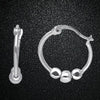 Stainless Steel Ball Hoop Earrings