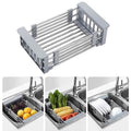 Stainless Steel Frame Drain Basket Telescopic Sink Frame by DailySale