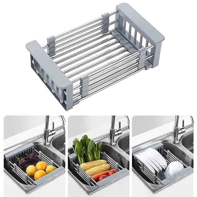 Stainless Steel Frame Drain Basket Telescopic Sink Frame by DailySale