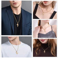 Stainless Steel Gold Overlay Hip Hop Crown A-Z Letters Necklace for Men and Women by DailySale