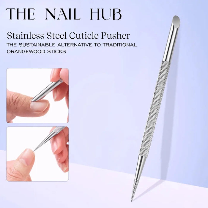 Stainless Steel "Orangewood" Cuticle Pusher Stick by The Nail Hub