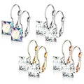 Stainless Steel Square CZ Gem Earrings by DailySale