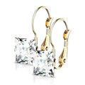 Stainless Steel Square CZ Gem Earrings by DailySale