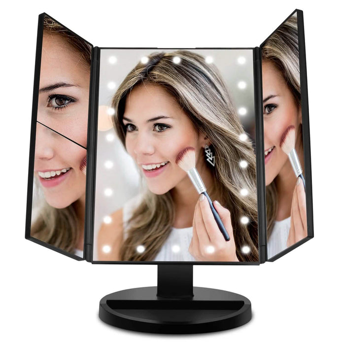 Standing Make Up Mirror Vanity USB 21 LED Light 10X 3X 2X 1X Magnification Black by DailySale