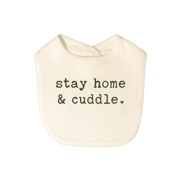 graphic bib | stay home and cuddle by Finn + Emma