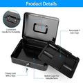 Steel Cash Box with Removable Tray by DailySale