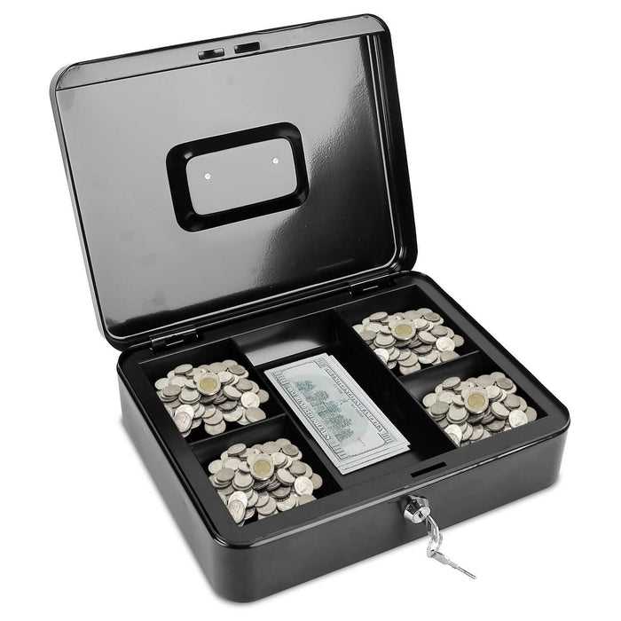 Steel Cash Box with Removable Tray by DailySale