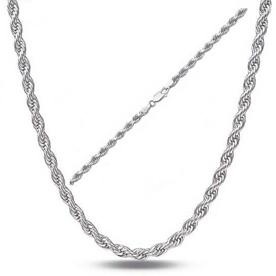 Sterling Silver 1.3mm Rope Twisted Link Chain Necklace by DailySale