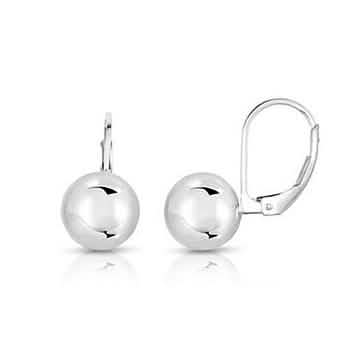 Sterling Silver 8mm Leverback Ball Earrings by DailySale