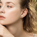 Sterling Silver 925 Princess Cut Emerald Studs by DailySale