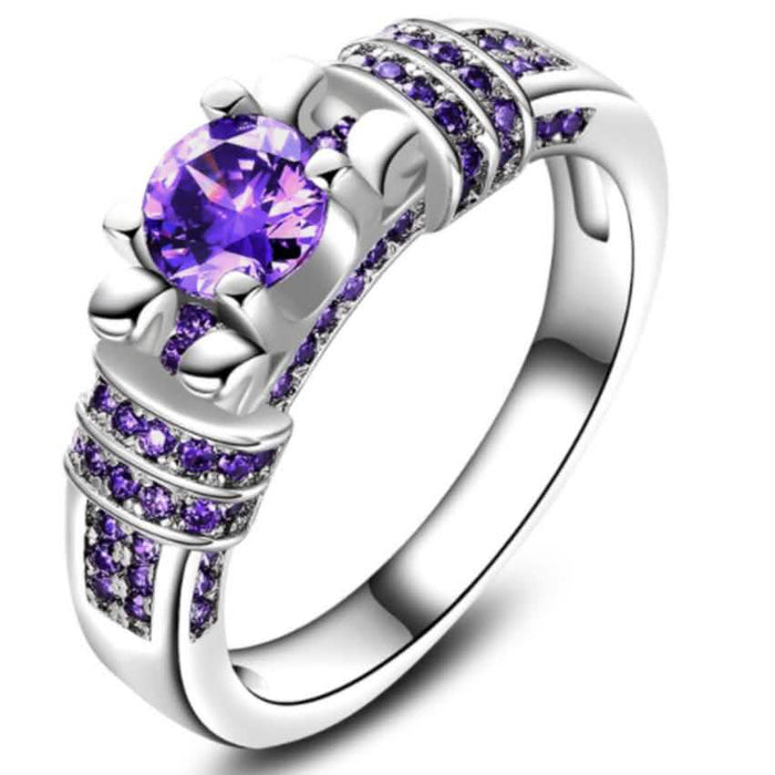 Sterling Silver Amethyst Engagement Ring by DailySale