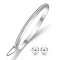 Sterling Silver Bangle with Ball Stud Earring Set by DailySale