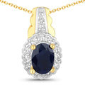 Sterling Silver Black Blue Sapphire Jewelry Set by Fine Color Jewels