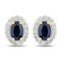 Sterling Silver Black Blue Sapphire Jewelry Set by Fine Color Jewels