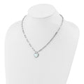 Sterling Silver Created Opal Heart Paperclip Link Necklace by Fine Color Jewels