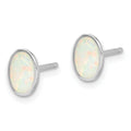 Sterling Silver Created Opal Oval Necklace Earring Set by Fine Color Jewels