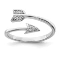 Sterling Silver CZ Arrow Ring by Fine Color Jewels