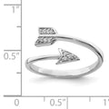 Sterling Silver CZ Arrow Ring by Fine Color Jewels
