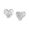 Sterling Silver CZ Heart Shape Earrings