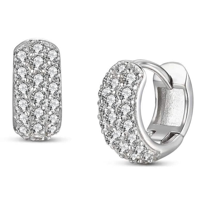 Sterling Silver CZ Hoop Earrings by DailySale