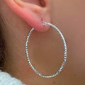 Sterling Silver Diamond Cut Hoop Earrings by Sevil 925 by DailySale