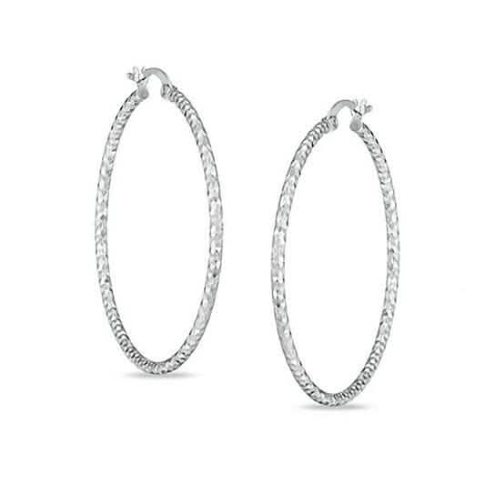 Sterling Silver Diamond Cut Hoops by DailySale
