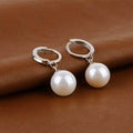 Sterling Silver Diamond Cut Pearl Drop Earrings by DailySale