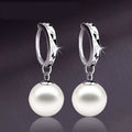 Sterling Silver Diamond Cut Pearl Drop Earrings by DailySale