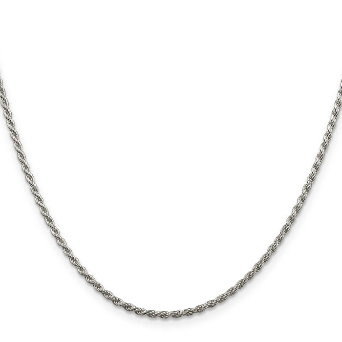 Sterling Silver Diamond-cut Rope Chain by Fine Color Jewels