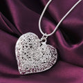 Sterling Silver Filigree Puffed Heart Necklace by DailySale