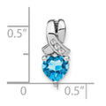 Sterling Silver Gemstones and Diamond Heart Pendant by Fine Color Jewels