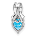 Sterling Silver Gemstones and Diamond Heart Pendant by Fine Color Jewels
