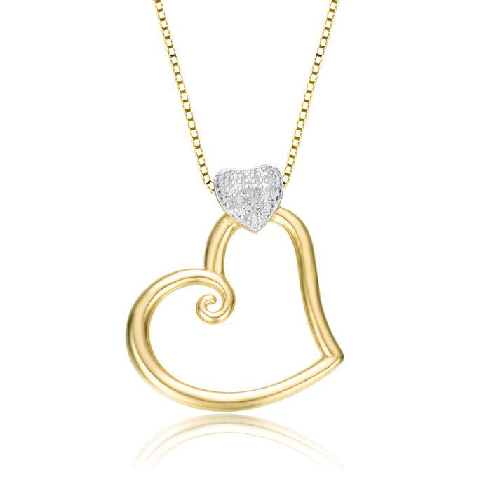 Sterling Silver Gold Heart Pendant by DailySale